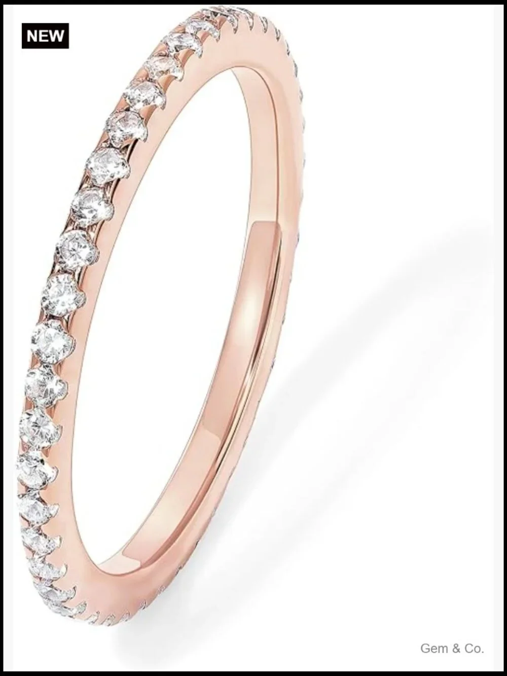 Stackable CZ Eternity Band Ring - Gold Plated Sterling Silver